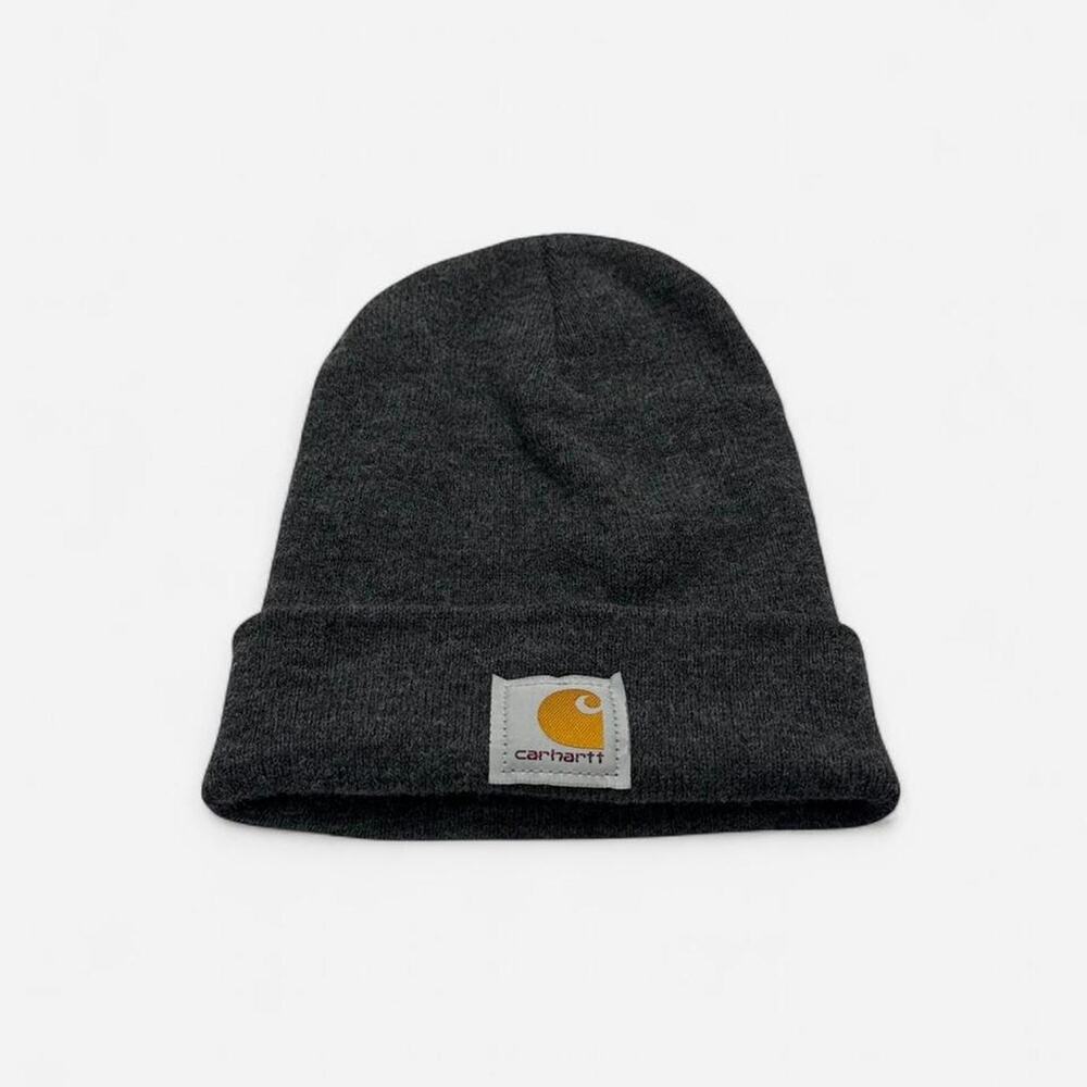 Carhartt Acrylic Watch Hat Cuffed Knit Beanie Charcoal Gray One Size USA Logo